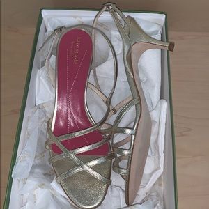 Kate spade gold strappy heels